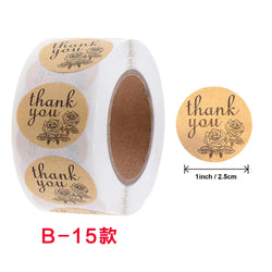 50-500pcs Round Natural Kraft Handmade Thank You Stickers Scrapbooking For Gift Baking Package Adhesive Sticker Seal Labels (ONLINE ORDER ONLY)
