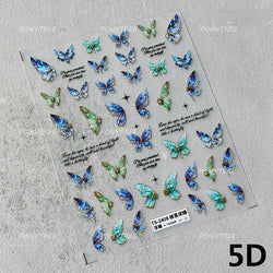 Colourful Butterfly Insect Animals Charming Jelly Special Workmanship 5D Soft Relief Adhesive Nail Art Stickers Manicure Decals (Online Order Only)