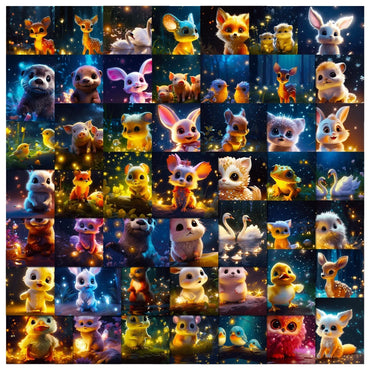 10/50pcs Cute Healing Animal Fairy Stickers Aesthetic Starry Sky Decals DIY Scrapbook Laptop Phone Luggage Cute Sticker Toy (Online Order Only)