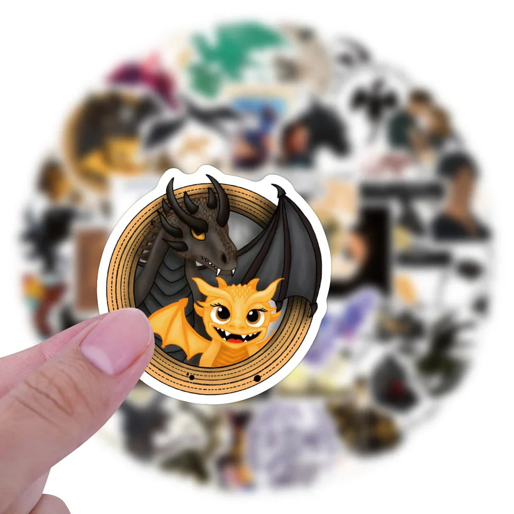 10/30/50/120pcs Fantasy Novel Fourth Wing Waterproof Stickers Anime Decals Skateboard Laptop Phone Car Luggage Cool Sticker Toy (ONLINE ORDER ONLY)