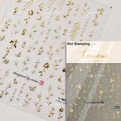 Painting Sketch Tulip Daisy Willows Scenery Daisy Colorful Flowers Sun Star Butterfly Wicker 3D Nail Art Stickers Manicure Decal (ONLINE ORDER ONLY)