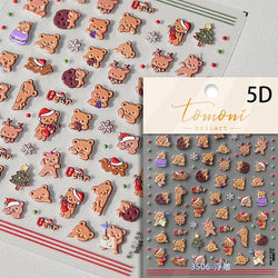 Retro Love Heart White Lace flower Bowknot Tie Pink Bear Flower Strawberry Adhesive Nail Art Stickers Rhinestone Manicure Decals (ONLINE ORDER ONLY)