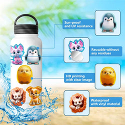 10/30/50PCS Cute 3D Cartoon Animal PVC Sticker Aesthetic Chidlren's Stationery Decoration Scrapbooking School Supplies for Kids (ONLINE ORDER ONLY)