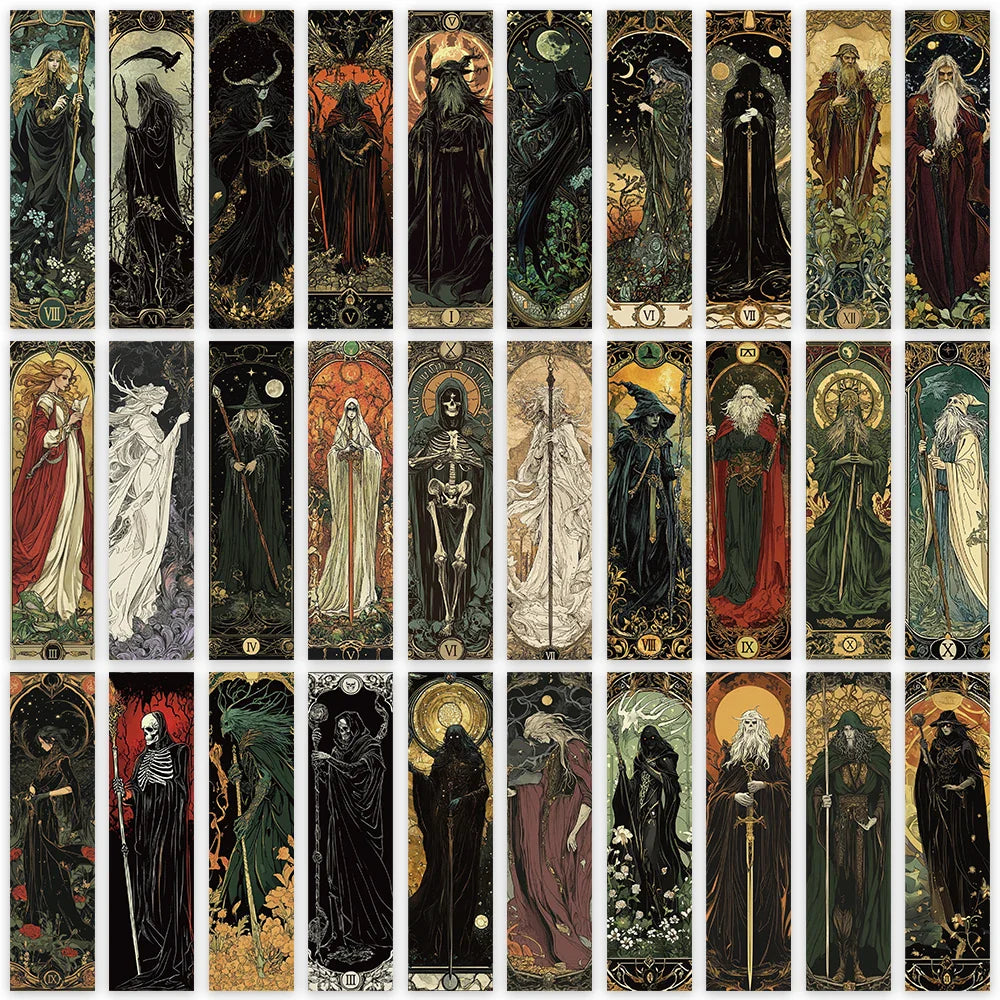 30pcs Aesthetic Darkness Magic Wizard Paper Bookmarks Library Office Page Markings DIY Students Reader Page Markers (ONLINE ORDER ONLY)