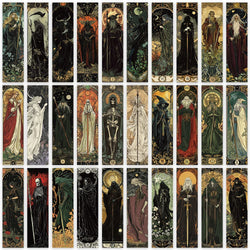 30pcs Aesthetic Darkness Magic Wizard Paper Bookmarks Library Office Page Markings DIY Students Reader Page Markers (ONLINE ORDER ONLY)