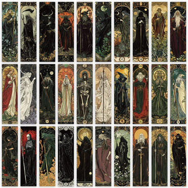 30pcs Aesthetic Darkness Magic Wizard Paper Bookmarks Library Office Page Markings DIY Students Reader Page Markers (ONLINE ORDER ONLY)