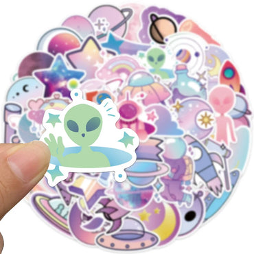 10/30/50PCS Cute Cartoon Dream Gradient Planet Outer Space Stickers For Kids Motorcycle Phone Fridge Notebook Wall Decals Toys (ONLINE ORDER ONLY)