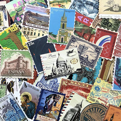 Vintage Travel Stamp Stickers 10/50pcs Waterproof Decals for Scrapbook, Phone, Laptop, Guitar, DIY (ONLINE ORDER ONLY)
