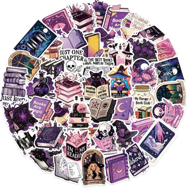 10/50pcs Gothic Witch Bookish Reading Book Stickers Toy Decals DIY Decoration For Notebook Phone Skateboard Water Bottle Sticker (Online Order Only)