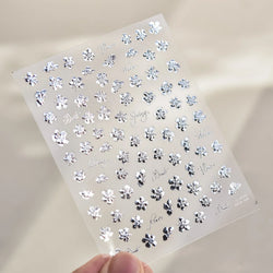Cherry Blossom Dance Flower Gradient Petal Hot Stamping Laser Pink Adhesive Nail Art Stickers Special Process Manicure Decals (ONLINE ORDER ONLY)