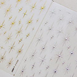 Gold Silver Star Laser Pink Colorful Glitter Starlight Sparkle Rhinestones Relief Nail Art Decorations Stickers Manicure Decals (ONLINE ORDER ONLY)