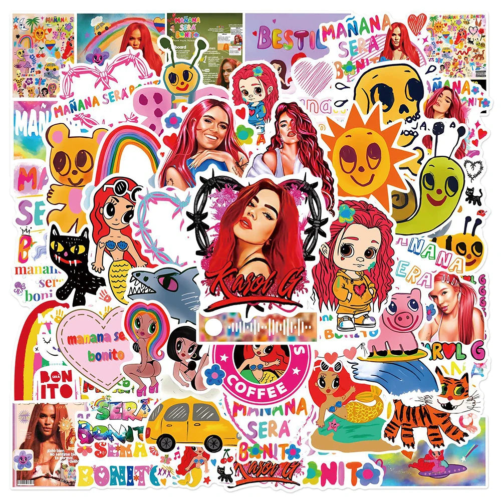 Manana Sera Bonito Stickers 10/30/50pcs Waterproof PVC Decals for Album, Skateboard, Phone, Fridge, Guitar, Car (Online Order Only)