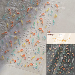 Colorful Shoal of Fish Whale Ocean Shell Conch Starfish Summer Sea Jellyfish Bubble Nail Art Decoration Sticker Manicure Decals (ONLINE ORDER ONLY)