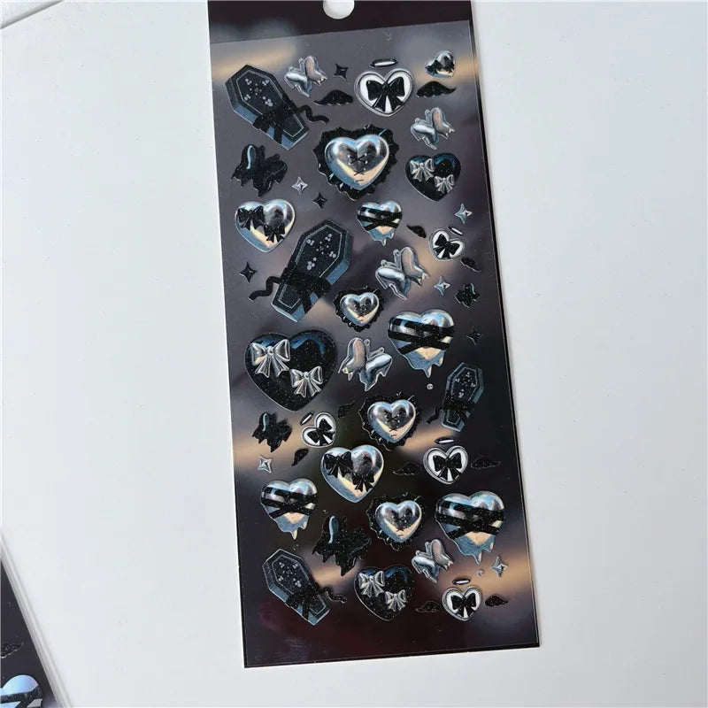 Asia Sweet Style 3D Love Heart Stickers Hand Account Idol Card DIY Material Decorative Sticker Personalized Kawaii Stationery (ONLINE ORDER ONLY)