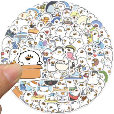 100PCS Cute Simple Duck Sticker For Aesthetic Children's Stationery School Supplies Decoration Scrapbooking for Kids (ONLINE ORDER ONLY)