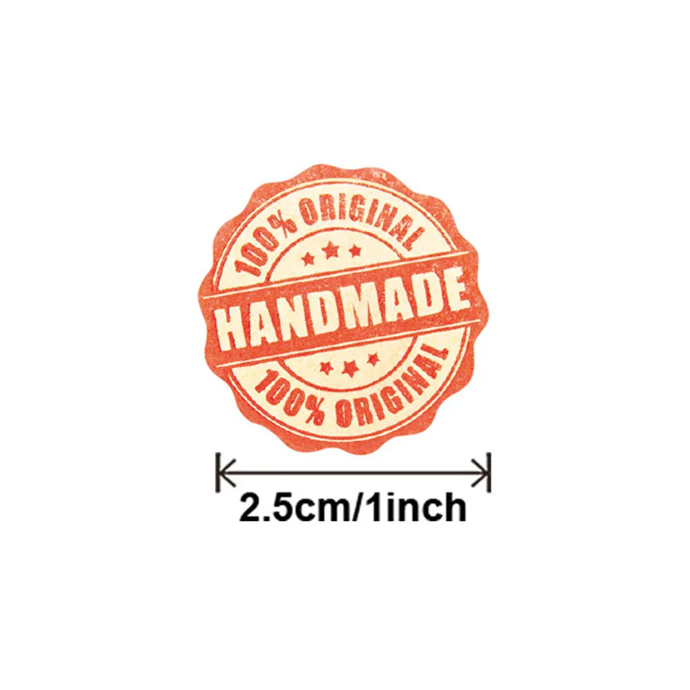 100-500pcs Handmade With Love Sticker For Cake Package Decoration Label Cute Kawaii Thank You Sticker Gift Sticker Red Paper (ONLINE ORDER ONLY)