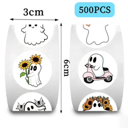 500pcs Cute Ghost Stickers Roll Cute Reward Encourage Stickers for School Teacher Kids Student Stationery Toys (ONLINE ORDER ONLY)