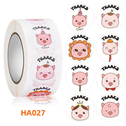 500pcs 1inch Cartoon Animal Children Sticker Label Thank You Cute Toy Game Sticker DIY Gift Sealing Label Decoration (ONLINE ORDER ONLY)