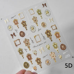 Red Plum Blossom Flower Chinese 3D Self Adhesive Nail Art Decoration Stickers Cheongsam Iris Lily Lotus Vase 5D Manicure Decals (ONLINE ORDER ONLY)