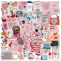 50PCS Self Motivation Vinyl Stickers for Fridge, Laptop, Motorcycle, Diary, Car, Gift (ONLINE ORDER ONLY)