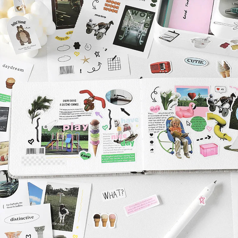 20 Sheets Future Expectation Series Stickers Book Scrapbooking Journal Creative Stationery DIY Decorative Stickers Aesthetic (ONLINE ORDER ONLY)