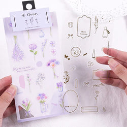 2pcs Japanese Cute Bear Strawberry Flower Landscaping Stickers Scrapbooking Junk Journal Planner Collage Material Stationery (ONLINE ORDER ONLY)