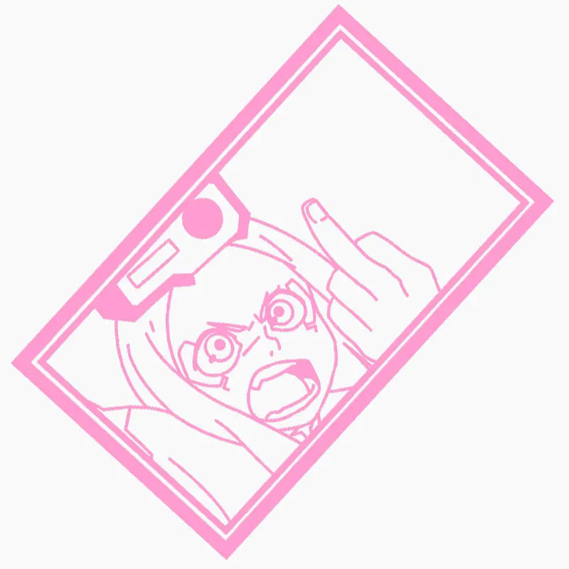 Japanese Anime Car Sticker Window Decoration Stickers The Boy Middle Finger Laptop Computer Auto Parts Vinyl Decals (ONLINE ORDER ONLY)