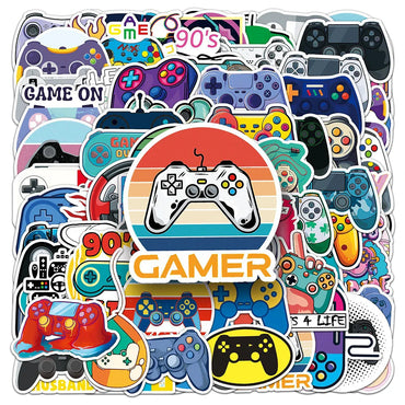 10/30/50/100pcs Cool Vintage Joystick Gamepad Waterproof Stickers Skateboard Laptop Motorcycle Luggage Decoration Sticker Toys (ONLINE ORDER ONLY)