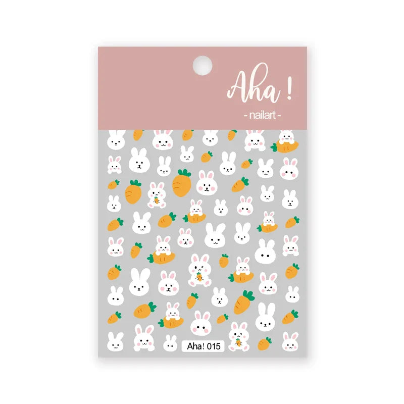 Japanese Style Little Daisy 3D Nail Stickers Summer White Florals Petals Flowers Back Glue Decals Cute Five Petals Manicure Tips (ONLINE ORDER ONLY)