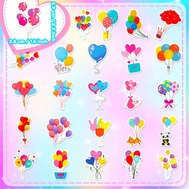 10/30/50PCS Cartoon Balloon PVC Sticker Aesthetic Colorful Decoration Scrapbooking Korean Stationery School Supplies for Kids (ONLINE ORDER ONLY)