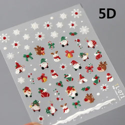 Bronzing Jelly Laser Snowflake Christmas Hot 5D Soft Embossed Relief Self Adhesive Nail Art Decoration Sticker 3D Manicure Decal (ONLINE ORDER ONLY)