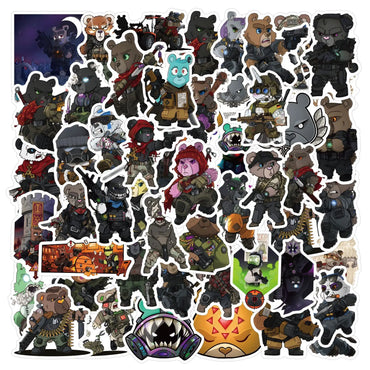 10/30/50/100PCS Tactical Teddy Stickers Cool Anima DIY Decoration Scrapbook Luggage Laptop Guitar Car Bike Cartoon Decals Toy (ONLINE ORDER ONLY)