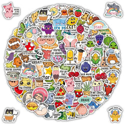 Funny Animal Pun Stickers Pack - Cartoon Decals for Laptop, Phone, Car, Guitar, Kids Toy (Online Order Only)