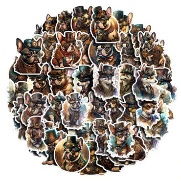 10/30/50pcs Cool Retro Gothic Steampunk Dog Waterproof Stickers Decals Skateboard Suitcase Car Laptop Decoration Sticker Kid Toy (Online Order Only)