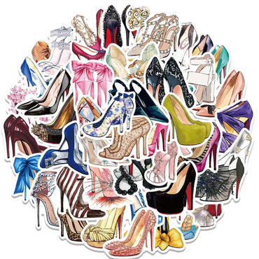 10/50Pcs Fashion Princess High Heels Graffiti Stickers Cartoon Decals Laptop Phone Diary Notebook Decoration Sticker for Girl (ONLINE ORDER ONLY)