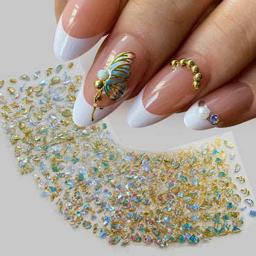 20Pcs Holographic Butterfly Nail Sticker Laser Gold & Sliver Butterfly Adhesive Decal 8.5x6cm 3D Glitter Foil DIY Manicure Decor (Online Order Only)