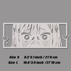 Shy anime girl with love eyes decal,jdm style japanese anime style high quality for windows,For a Unique look! (ONLINE ORDER ONLY)