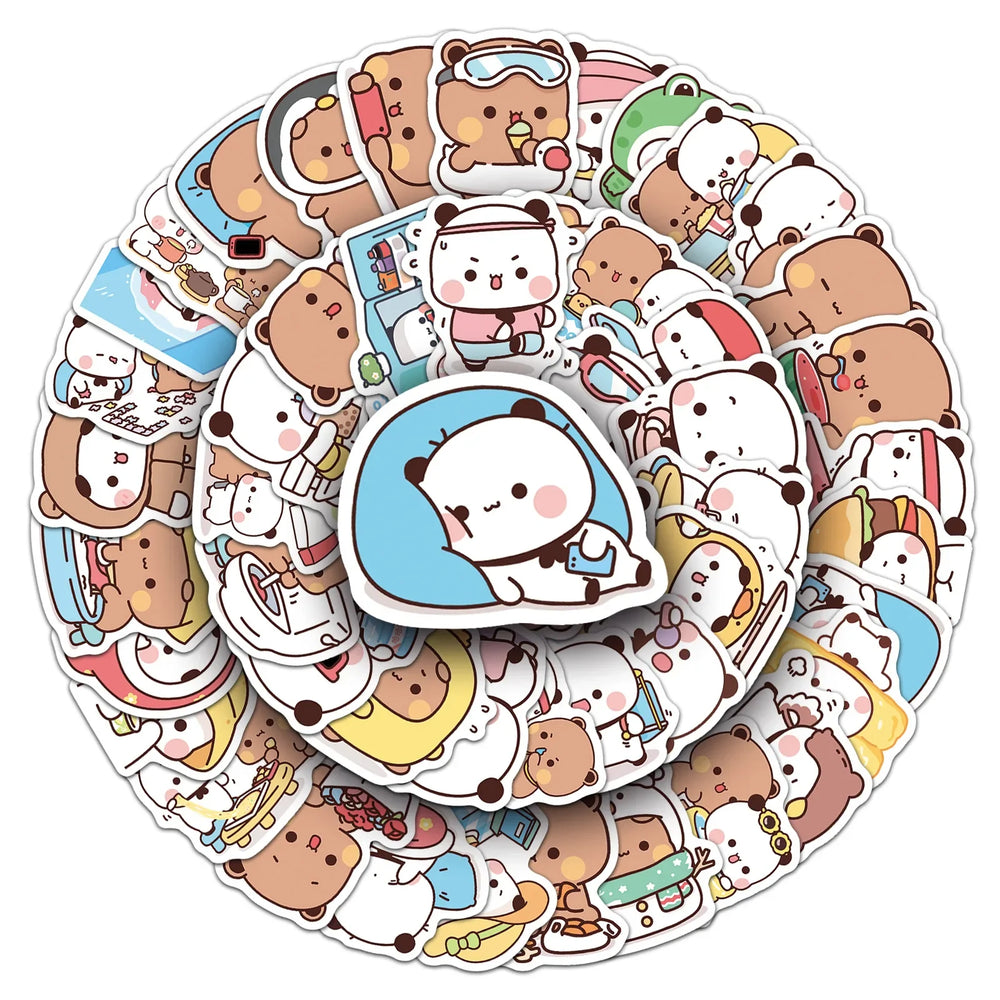 10/30/60PCS Yier Bouboo Stickers Kawaii Cartoon Decals Cute Animal Kids Toys Luggage Laptop Phone Guitar Bike Skateboard Sticker (Online Order Only)