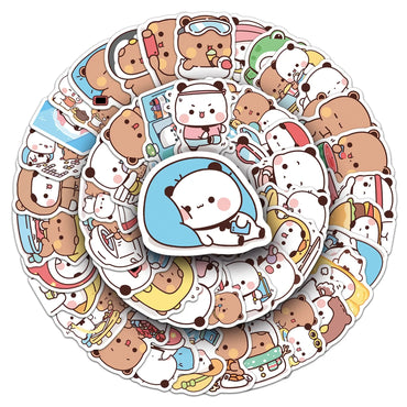 10/30/60PCS Yier Bouboo Stickers Kawaii Cartoon Decals Cute Animal Kids Toys Luggage Laptop Phone Guitar Bike Skateboard Sticker (Online Order Only)