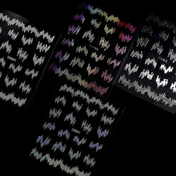 6pcs/Set High Gloss Reflective Nail Sticker Glitter Laser Silver Dark Flashy Effect Manicure 3D Nail Art Decoration Sticker Y2K* (ONLINE ORDER ONLY)