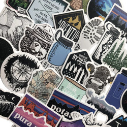 50PCS Camping Travel Stickers Wilderness Adventure Outdoor Landscape Waterproof Decal Sticker DIY Laptop Suitcase Motor Car (Online Order Only)