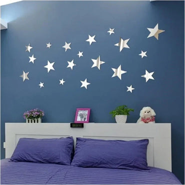 3D Acrylic Star Wall Stickers - Kids Room Home Decor (20pcs) (ONLINE ORDER ONLY)