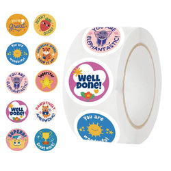 500pcs Cute Reward Stickers Cartoon Round Animals Roll Stickers for School Teacher Kids Student Stationery Decals For Kids (ONLINE ORDER ONLY)