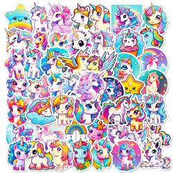 10/50Pcs Cute Cartoon Horse Stickers for Laptop Luggage Phone Car Scooter Funny Vinyl Decal for Kids Girl Children Gift (ONLINE ORDER ONLY)