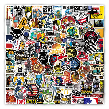 100Pcs Cool Welder Electric welding Graffiti Stickers Lable For Refrigerator Cars Helmet DIY Gift box Bicycle Guitar (ONLINE ORDER ONLY)