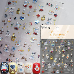 Peach Blossom Flower Yellow Rabbit Bunny Love Heart Delicate Totem 5D Self Adhesive Nail Art Stickers Rhinestone Manicure Decals (ONLINE ORDER ONLY)