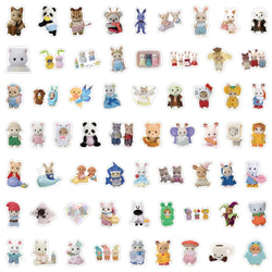 60/120PCS Forest Family Easter Bunny Reindeer Panda Animal Stickers Gift Children's DIY toy stickers Pack Waterproof (ONLINE ORDER ONLY)