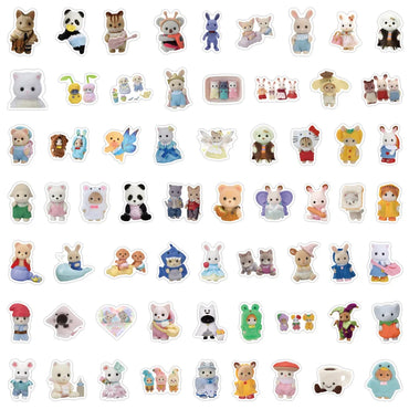 60/120PCS Forest Family Easter Bunny Reindeer Panda Animal Stickers Gift Children's DIY toy stickers Pack Waterproof (ONLINE ORDER ONLY)