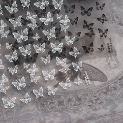 Charming Beautiful Black White Small Butterfly Flower Petal Love Heart Bowknot 5D Self Adhesive Nail Art Sticker Manicure Decals (Online Order Only)