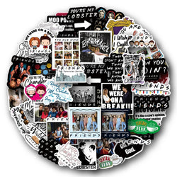 10/30/50PCS Friends TV Show Stickers Vintage Cartoon Decals Toys DIY Scrapbooking Phone Laptop Guitar Bike Stickers Kids Gifts (ONLINE ORDER ONLY)